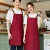 Delantal de Lona, Impermeable, Engrosado y Resistente al Desgaste, para Cocina Casera y Catering, Delantal de Trabajo de Color Sólido Simple, Unisex
