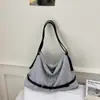Bolsa Tote Listrada Estilo Japonês Preguiçoso Bolsa de Lona Coreana Bolsa de Ombro Único Transversal Bolsa Feminina Casual Versátil de Grande Capacidade