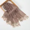 Bufanda larga de gasa con borlas de lentejuelas, disponible en varios colores, pañuelo para la cabeza, chal para fiestas y eventos, chal con borlas de lentejuelas