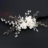 Accesorios para el Cabello de Boda Nupcial Aleación Hecho a Mano Perla Diamante Pasador para el Cabello Tocado Pasador para el Cabello Tocado Tocado de Perla