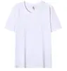 Camiseta de Color Sólido con Cuello Redondo Estampada con Logo Publicidad Camisa Cultural Algodón Puro Hombro Caído Cuello Redondo Manga Corta Ropa de Trabajo Uniforme de Clase DIY
