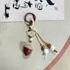 Llavero de Hongo Multicolor de Jingdezhen Estilo Étnico Colgante para Bolso de Cerámica Lindo Accesorios para Puesto de Mercado Nocturno Literario Venta al por Mayor