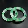 Pulsera de Cuarcita Jade Flor Verde Natural Hielo Húmedo Translúcido Brazalete Redondo Fresco y Elegante Regalo para Mujer Pulsera de Jade