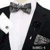 Conjunto de Gravata Borboleta e Lenço Quadrado Masculino com Padrão Escuro Retrô, Acessórios para Traje de Casamento, Gravata Borboleta Paisley, Mais Vendido na Amazon