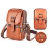 Nova Bolsa para Celular de Couro de Vaca de Primeira Camada para Homens, Estojo para Celular de Cinto, Bolsa Transversal Multifuncional, Pequena Bolsa Suspensa Impermeável de Couro Genuíno