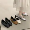 Zapatos Planos Suaves para Calentar por Dentro para Mujer 2026 Primavera y Otoño Nuevos Retro Ante Correa Única Mary Jane Zapatos de Suela Blanda