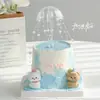 Decoración de Pastel para el Día de San Valentín Chino 2025 Lindos Adornos de Perro de Dibujos Animados Confesión de Pareja Paraguas Pequeño Transparente Enchufe