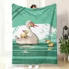 Presente Divertido e Fofo de Patinho, Manta Quente, Manta de Flanela Criativa com Tema de Ganso e Pato, Manta para Cochilo no Escritório