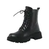 Botas de Nieve Calientes Martins para Mujer 2022 Nuevas de Invierno de Caña Media con Aumento Interno de Altura Botines de Suela Gruesa Botas de Lana Estilo Británico