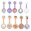 Desejo Amazon ebay conjunto de 10 peças terno de argola de umbigo unha de umbigo zircônia fivela de umbigo joia de piercing