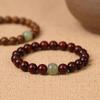 Pulsera de Sándalo Rojo Indio Natural para Hombres y Mujeres Cuentas de Buda de Ébano Pulsera de Madera Nan de Seda Dorada Hetian Yuwen Cuentas de Buda para Jugar