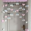 Cortina de Puerta con Velcro Adhesivo sin Perforaciones para Habitación Infantil con Puntadas Divertidas, Amor, Hogar, Cifrado, Partición