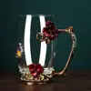 Taza de agua de color esmalte para el hogar sala de estar taza de café creativa de lujo ligero moda femenina vaso taza de leche para el desayuno traje
