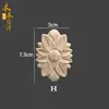 Talla en madera Talla en madera flor pequeña Calcomanía de madera maciza Flor de esquina pequeña Flor redonda Decoración de muebles Calcomanía