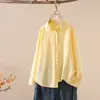 Colección Otoño 2026 Estilo Coreano Color Sólido Cuello Puntiagudo Algodón Manga Larga Cardigan Camisa para Mujer Venta al por Mayor
