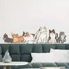 Br0781D Adesivos de Parede Grudantes de Gatinho Fofo de Desenho Animado Estilo Simples Ins Adesivos de Decoração de Parede de Fundo para Quarto de Crianças