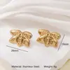 Pendientes de Acero Inoxidable de Alta Gama Tohm Transfronterizos Nuevo Estilo Simples y Versátiles Pendientes Dorados de Moda Que No Se Desvanecen y No Son Alérgicos