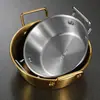 Tazón para snacks de acero inoxidable 304 con doble asa, tazón para vino de arroz, tazón para ensaladas, tazón para salsa de hot pot, canasta para papas fritas y frutas, tazón pequeño para freír