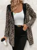 Chaqueta con capucha y cremallera de doble cara para mujer, exportación transfronteriza europea y americana, estampado de leopardo, informal, abrigo largo con cinturón, sudadera de manga larga