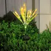 Luzes de Trigo Emitindo Luz LED Solar, Luzes de Junco Inseridas no Solo, Luzes Decorativas Impermeáveis para Exterior em Jardim, Gramado, Parque, Paisagismo
