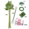 "Tengo dinero para gastar" Ramo Set Completo Paquete de Materiales DIY Flores Rosa Simuladas Flores Hojas Tallos de Flores Paquete de Materiales para Manualidades diy