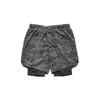 Venda direta da fábrica shorts esportivos de marca moderna de camada dupla, transpiráveis e de secagem rápida para homens, shorts esportivos de verão de comprimento 3/4 de secagem rápida para fitness