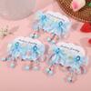 Horquilla con borlas para niña, lazo de diamantes brillantes, bonita horquilla para niña pequeña, accesorio para el cabello de tela de princesa Hanfu, disfraz antiguo
