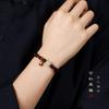Guochao Pulsera de Círculo Sencillo de Cuentas Redondas de Palo de Rosa de Hoja Pequeña, Simple y Elegante, con Cuentas de Turquesa, Magnesita y Meteorito para Hombre y Mujer
