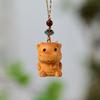 Thuja Wood Zodiac Carro Chaveiro Pingente para Homens e Mulheres Bonito Requintado Celular Cadeia Segurança Bolsa Pendurado Enfeites