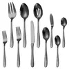Talheres de Aço Inoxidável 430 Transfronteiriços Elegante Padrão Martelo Rachadura de Tecido Garfo de Faca de Bife Ocidental Garfo Colher Colher de Sobremesa Hotel