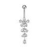 Anillo para el ombligo de moda transfronterizo, Clavo para el ombligo, Botón de flor lindo para el ombligo, Joyería para piercing de anillo de flor con forma de corazón para el ombligo