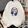 Sudadera para Hombre Primavera y Otoño 2025 Nueva Holgada Sin Capucha Pulóver Oversize Retro Americano Marca de Tendencia Cuello Redondo Superior