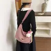 Moda Coreana Lindo Bolso de Lona a Cuadros Tipo Dumpling para Mujer 2026 Nuevo Casual Gran Capacidad para Viajar al Trabajo Bolso de Hombro Cruzado