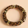 Pulsera Popular de Resina con Estampado de Leopardo Estilo Bohemio Transfronteriza, Pulsera Vintage de Alta Gama y Exquisita, Accesorios de Moda Retro