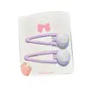 Presilha de Cabelo Doce Meia-Lua Fofa Japonesa Estilo Macaron com Bolinhas Presilha BB Franja Lateral Acessório de Cabelo Doce