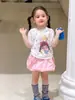 Ropa para Niñas: Camiseta de Manga Corta, Estilo Veraniego Delgado, Ropa Casual de Lyocell para Niños, Top Básico para Niña Pequeña