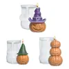 Vela de aromaterapia hecha a mano para bricolaje herramienta de lijado de epoxi sombrero mágico de Halloween cabeza de calabaza de tres piezas desmoldeo fácil molde de silicona
