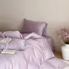 Estilo Romântico Moderno 60S Lenzing Tencel Conjunto de Capa de Colcha Bordada de Quatro Peças para Quarto Cama 1.8m, Fresco e Sedoso, Adequado para Dormir Nu