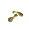 Pendientes de jade de alta calidad combinables exagerados elegantes estilo clásico simples con pasador de plata de ley 925 pendientes largos