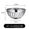 Tazón de Acero Inoxidable 316L, Tazón para Arroz y Sopa de Cafetería Escolar, Tazón Doméstico Extra Grueso de Doble Capa Anti-quemaduras y Aislante de Calor, Vajilla para Niños