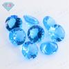 Huagang Gem Round Deep Sea Blue Glass Bare Stone Rings Faceta Deep Sea Blue Glass Aquamarine Stone