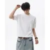 Camiseta de Punto de Manga Corta para Hombre con Rayas Esculpidas, Estilo Old Money, Corte Ajustado, Seda de Hielo para Negocios, Verano, Fábrica Transfronteriza Venta al por Mayor