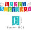 Nuevos Accesorios de Decoración para Fiesta de Cumpleaños Tema de Puntos Coloridos Plato de Papel Desechable Servilleta Bandera de Tirar Cortina de Lluvia de Seda