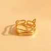 Anillo Geométrico Asimétrico de Moda para Viajar, Estilo Retro Minimalista Fresco Transfronterizo, Diseño de Nicho de Lujo Ligero de Gama Alta
