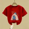 Camisetas de Verano de Manga Corta para Niñas, Nuevo Estilo, Lindas, Estilo Coreano, de Verano, Media Manga, Algodón Puro, Estampadas, Modernas, para Niños Pequeños y Medianos