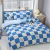 Nuevo engrosado lijado cuatro piezas dormitorio estudiantil tres piezas simple agradable a la piel funda de edredón sábanas ropa de cama al por mayor