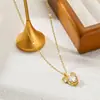 Comercio exterior transfronterizo simple moda titanio acero collar mujeres no se desvanece lujo todo combina personalidad estilo coreano cadena clavícula joyería