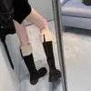 Lindas Botas Longas para Mulheres, Novo Estilo de Inverno 2025, Forradas com Lã, Botas de Equitação Altas até o Joelho Marrons