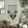 Tapiz Tejido a Mano de Hojas Nórdicas Colgante de Decoración de Pared para Renovación de Habitaciones Frescas Tapiz para Pared de Fondo de B&B