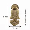 Manija de Cajón de Cobre Puro Estilo Chino, Manija de Cobre Antigua de un Solo Agujero para Puerta de Gabinete, Escritorio, Librero, Manija Pequeña de Cobre Retro